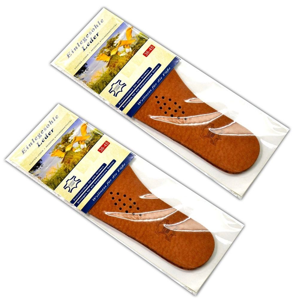 HAC24 Ledersohlen Leder Schuheinlagen Leder Einlagen Einlegesohlen Einlagesohle (Set, 4-tlg., 2 Paar), Größe 36-45