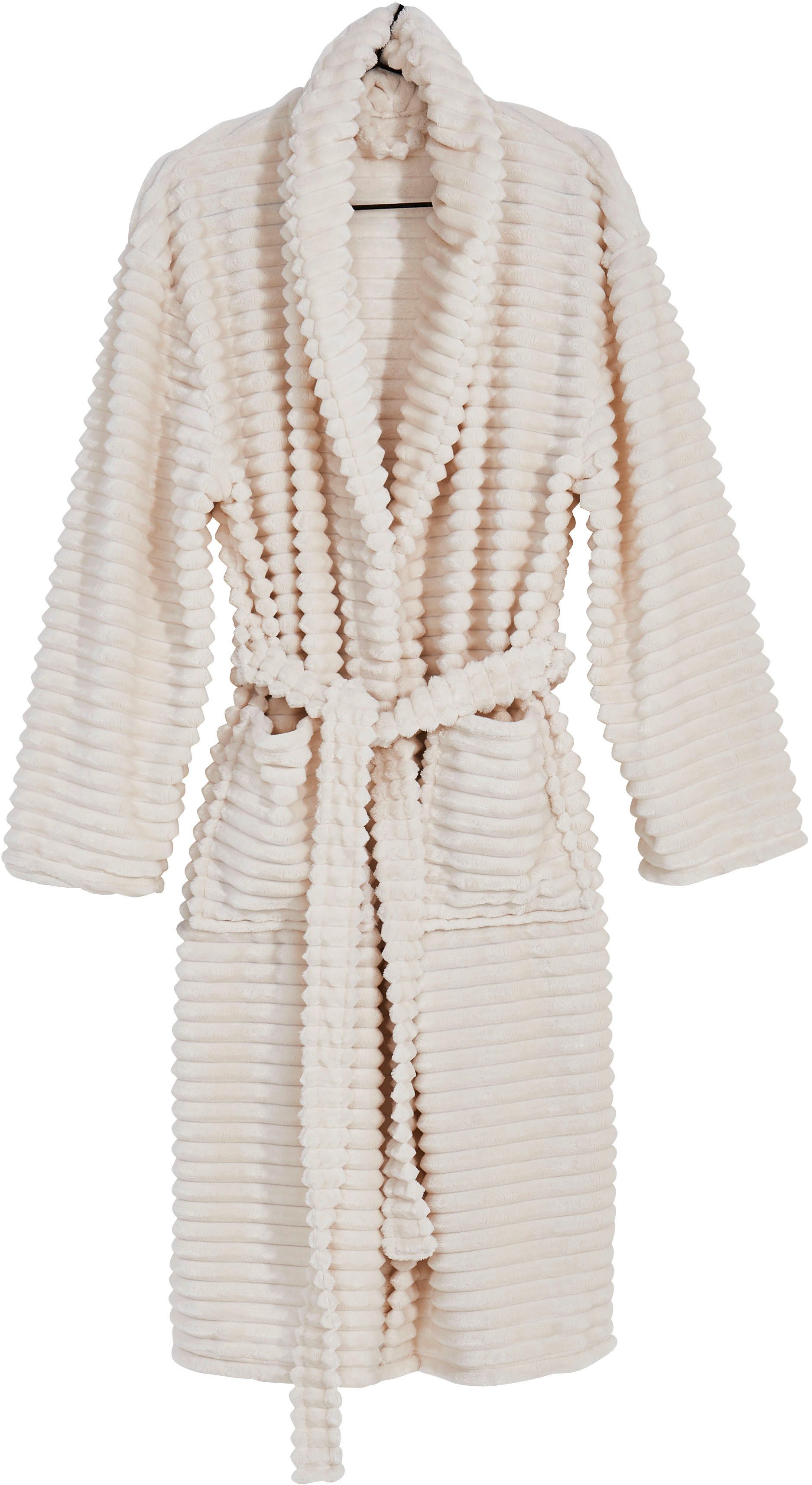 done.® Bademantel, Langform, Flanell, Kapuze, Gürtel günstig online kaufen