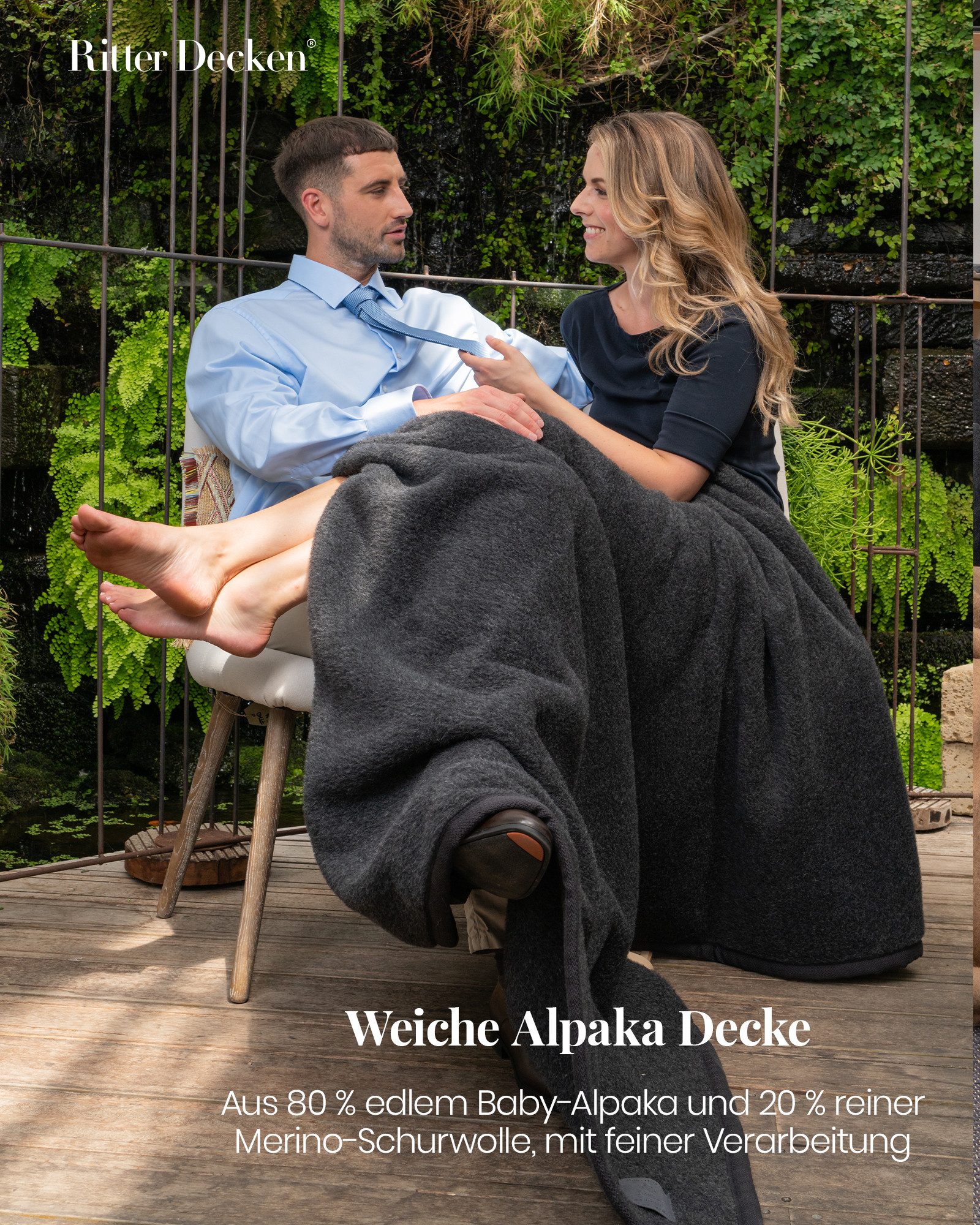 Wohndecke Weiche Wolldecke Perulama aus einem feinen Baby-Alpaka-Schurwolle Mix, Ritter Decken, Alpakadecke, 80% Alpaka, 20% Schurwolle, weitere Größen & Farben