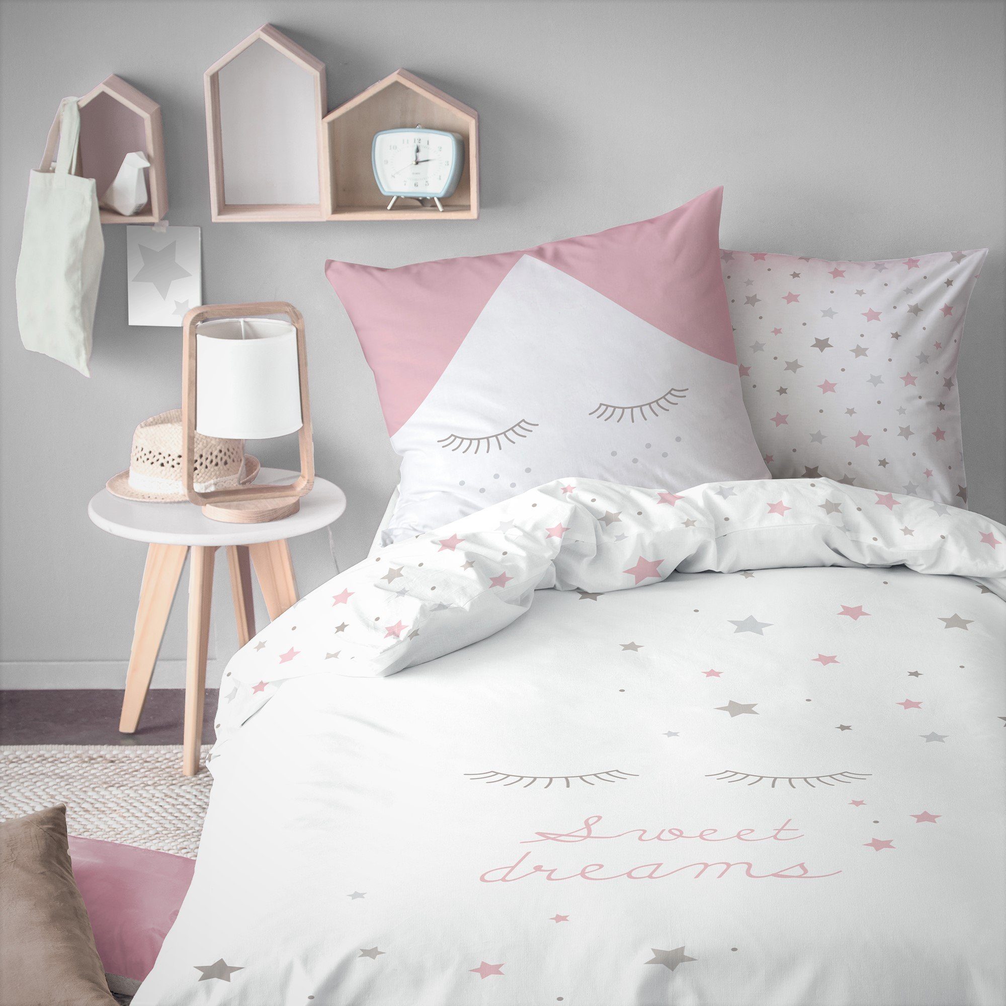 MTOnlinehandel Bettwäsche Sweet Dreams 135x200 + 80x80 cm, 100 % Baumwolle, günstig online kaufen