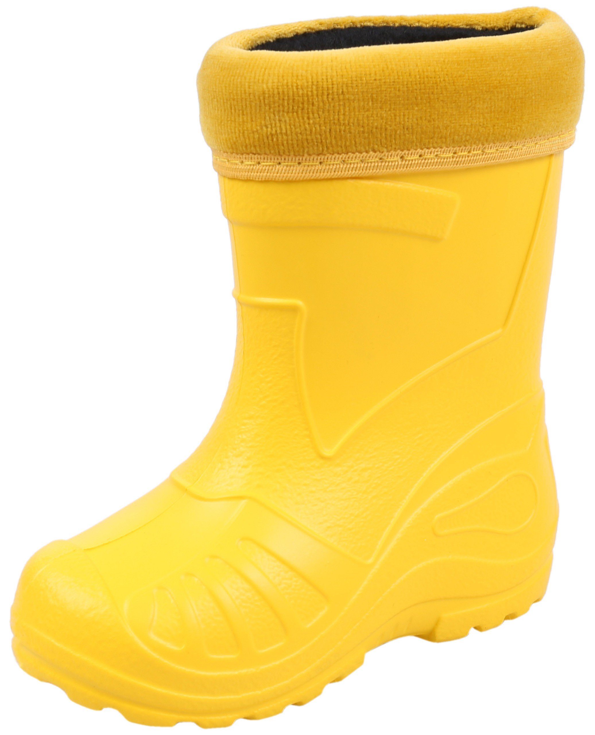 Gelbe, gefütterte Kinder-Regenstiefel KOLMAX 34 EU Gummistiefel