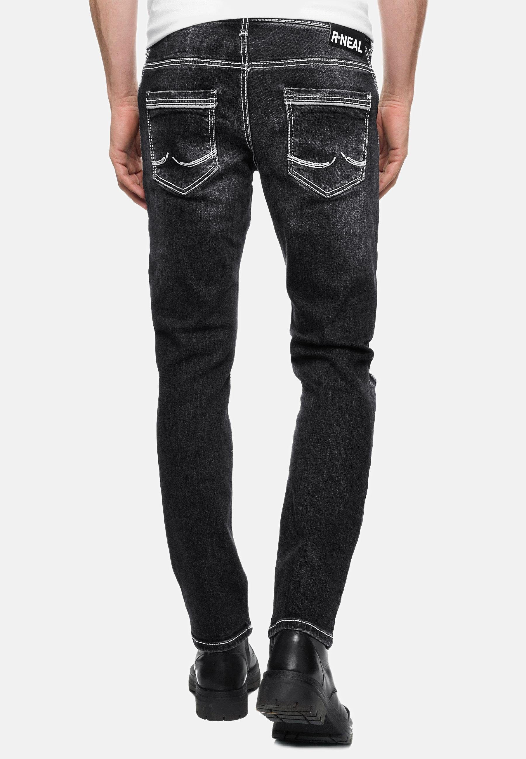 Neal Used-Details Rusty NISHO trendigen schwarz mit Straight-Jeans