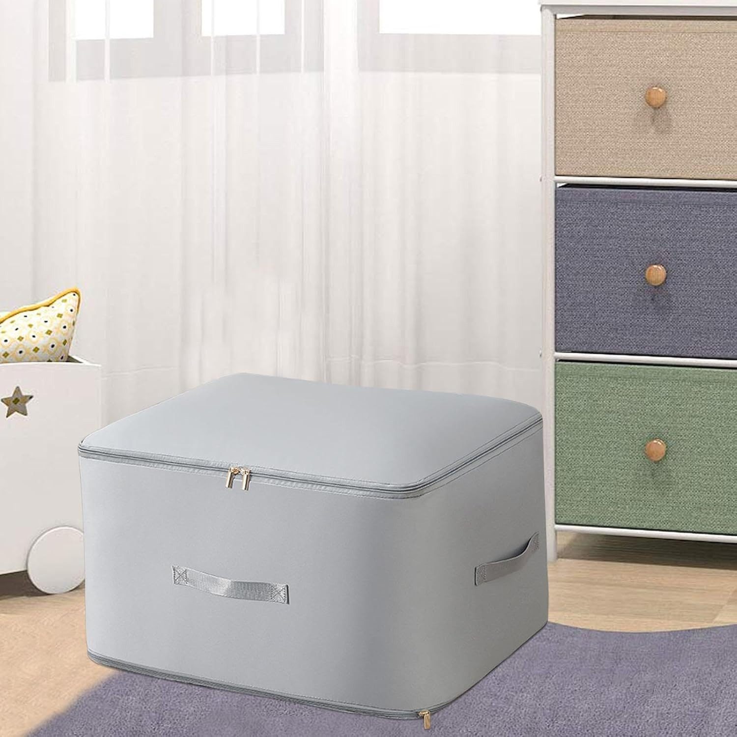 Thumbnail - Generic Aufbewahrungsbox Deckentaschen Set Grau – Organizer für Bettdecken & Kleidung (Aufbewahrungs-Organizer Set für B...