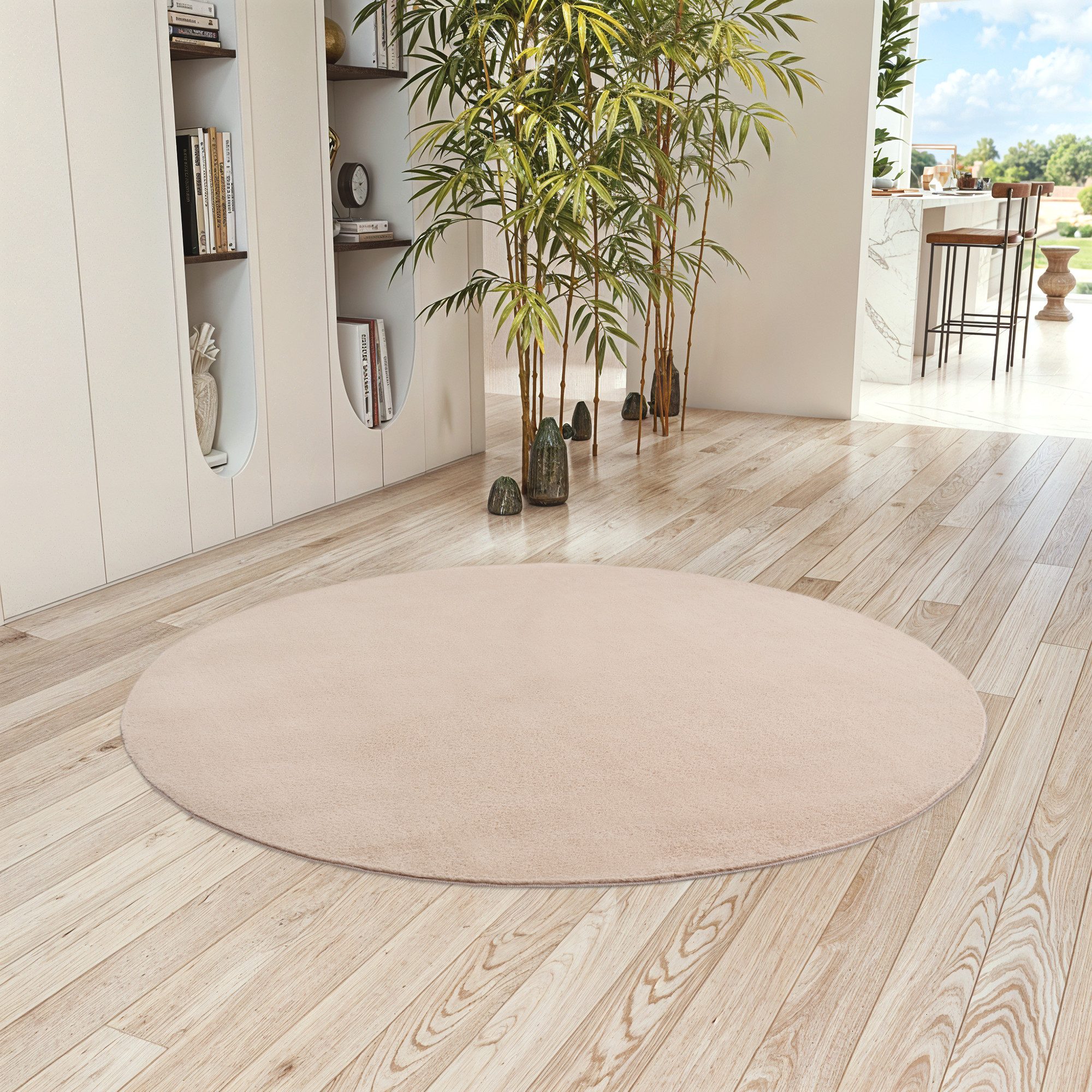 Teppium Teppich Unicolor - Einfarbig, Rund, günstig online kaufen