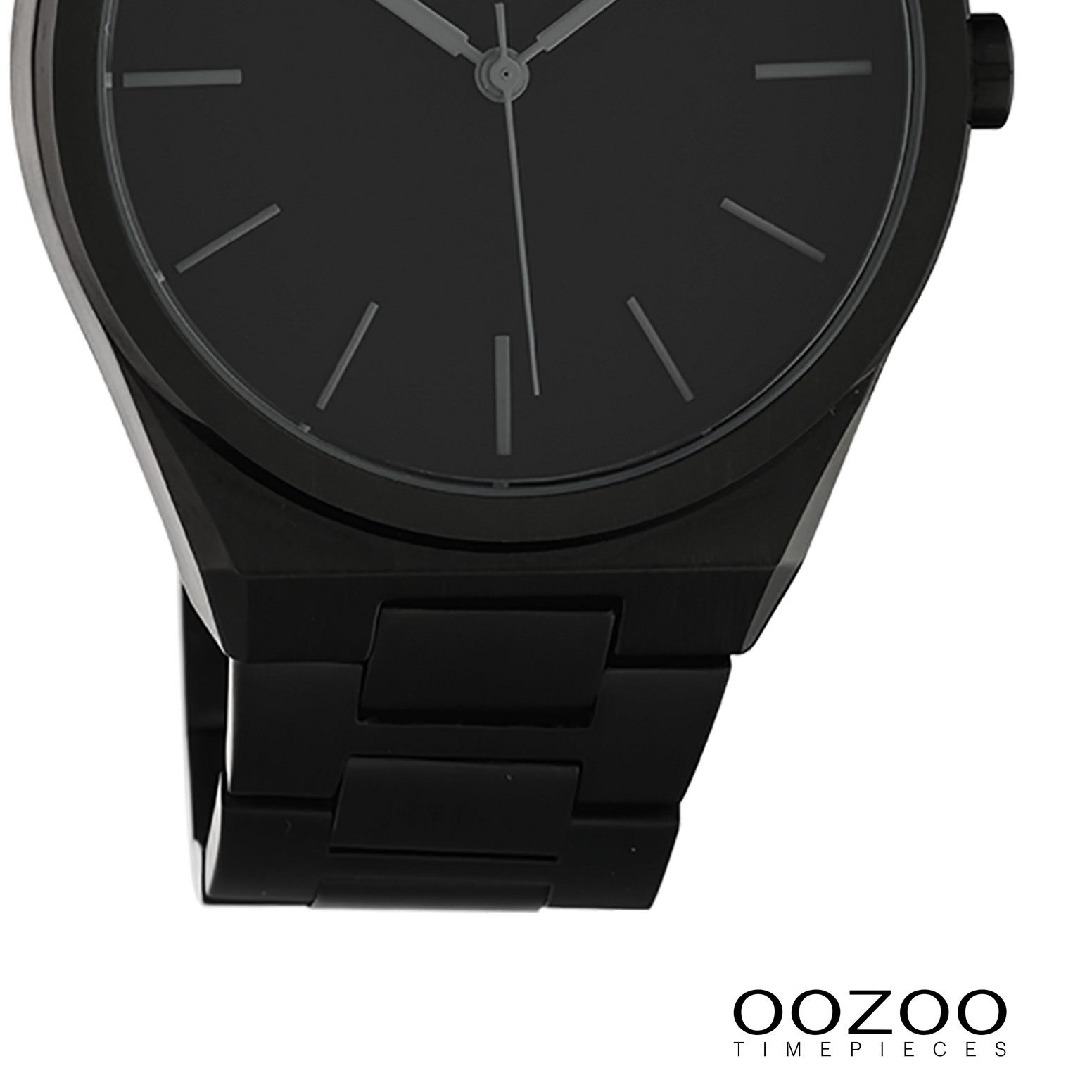 OOZOO Quarzuhr Oozoo Unisex Armbanduhr Timepieces Analog, (Analoguhr), Damen, Herrenuhr rund, groß (ca. 40mm), Metallarmband schwarz, Fashion
