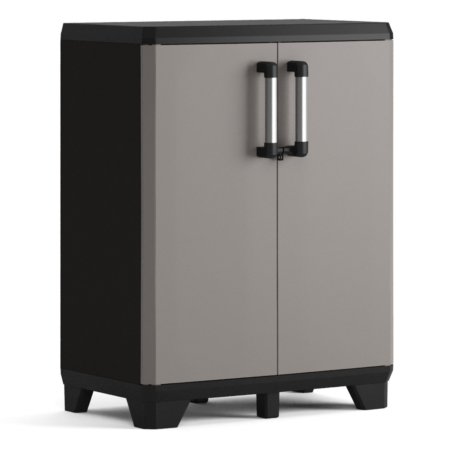 Keter Unterschrank Werkzeugschrank Pro verstellbare Einlegeböden erstärkte Konstruktion, Farbe: grau/schwarz