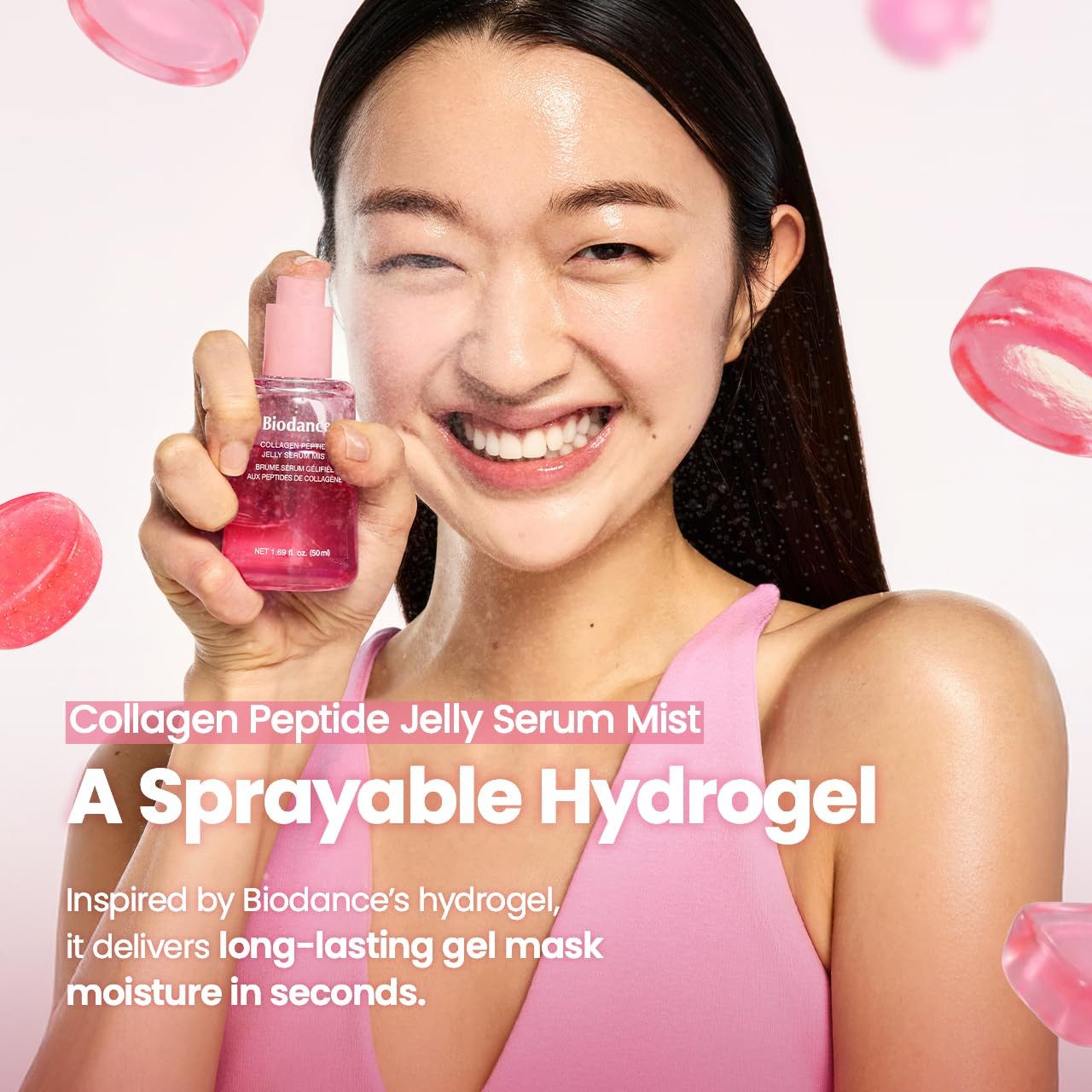 Biodance Gesichtsserum BIODANCE Collagen Peptide Jelly Serum Mist 50 ml, 1-tlg., mit Kollagenwasser, Peptidkomplex, Niacinamide und Hyaluron – Bild 5 von 5