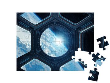 puzzleYOU Puzzle Planet Erde von einer Raumstation im Weltraum, 48 Puzzleteile, puzzleYOU-Kollektionen