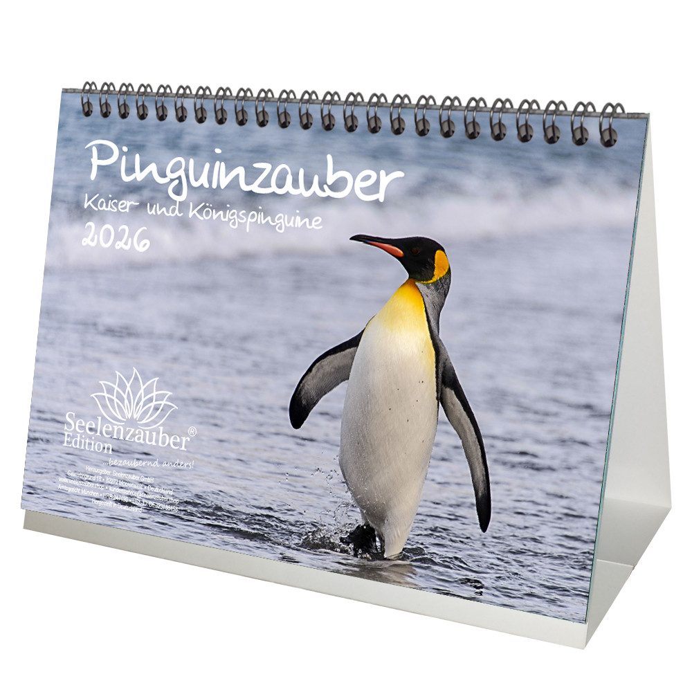 Seelenzauber Tischkalender Pinguinzauber Kaiserpinguine DIN A5 Tischkalender für 2026 Pinguin