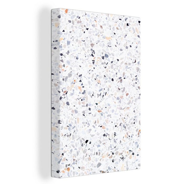 OneMillionCanvasses® Leinwandbild Granit - Struktur - Design - Weiß (1 St) Bild auf Leinwand Wandbild Leinwandbilder Wanddekoration Kunstdruck