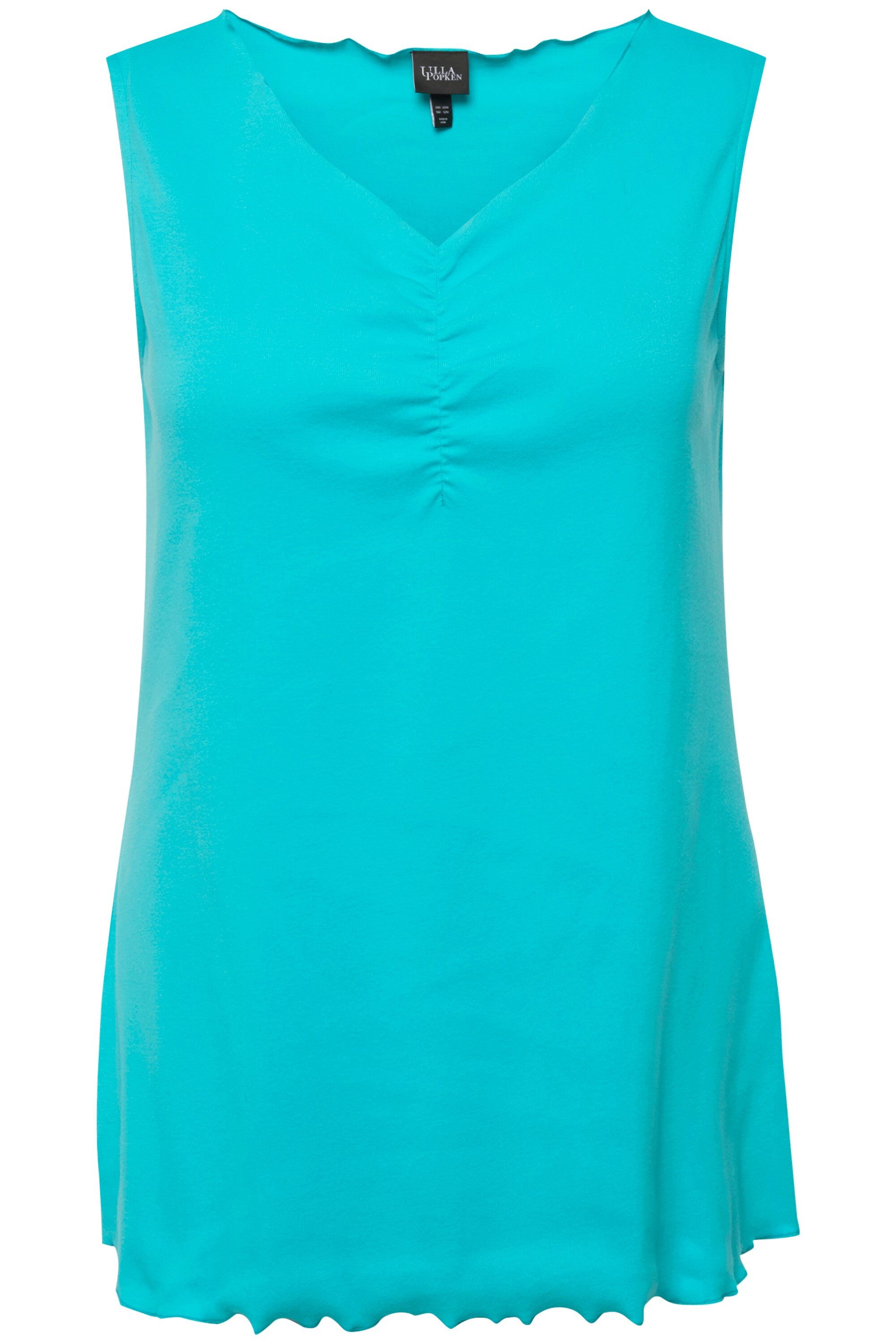 Ulla Popken Longtop Ripptop Wellenkanten Slim V-Ausschnitt ärmellos günstig online kaufen