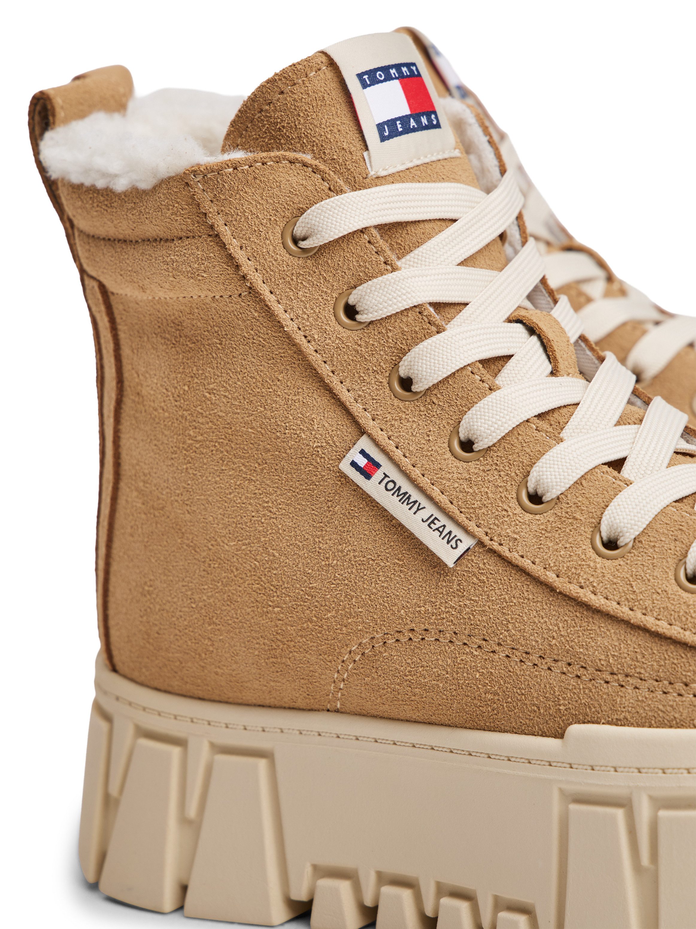 Tommy Jeans TJW VULC FLATFORM SUEDE WL Winterboots, Schnürboots, High Top-S günstig online kaufen