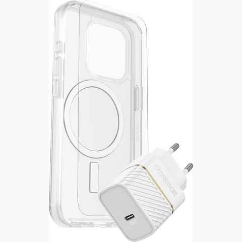 Otterbox Backcover Symmetry Clear MagSafe Hülle,Glass,Charger KIT für iPhone 15 Plus, Protection und Power Kit, DROP+, widerstandsfähig, Kantenschutz