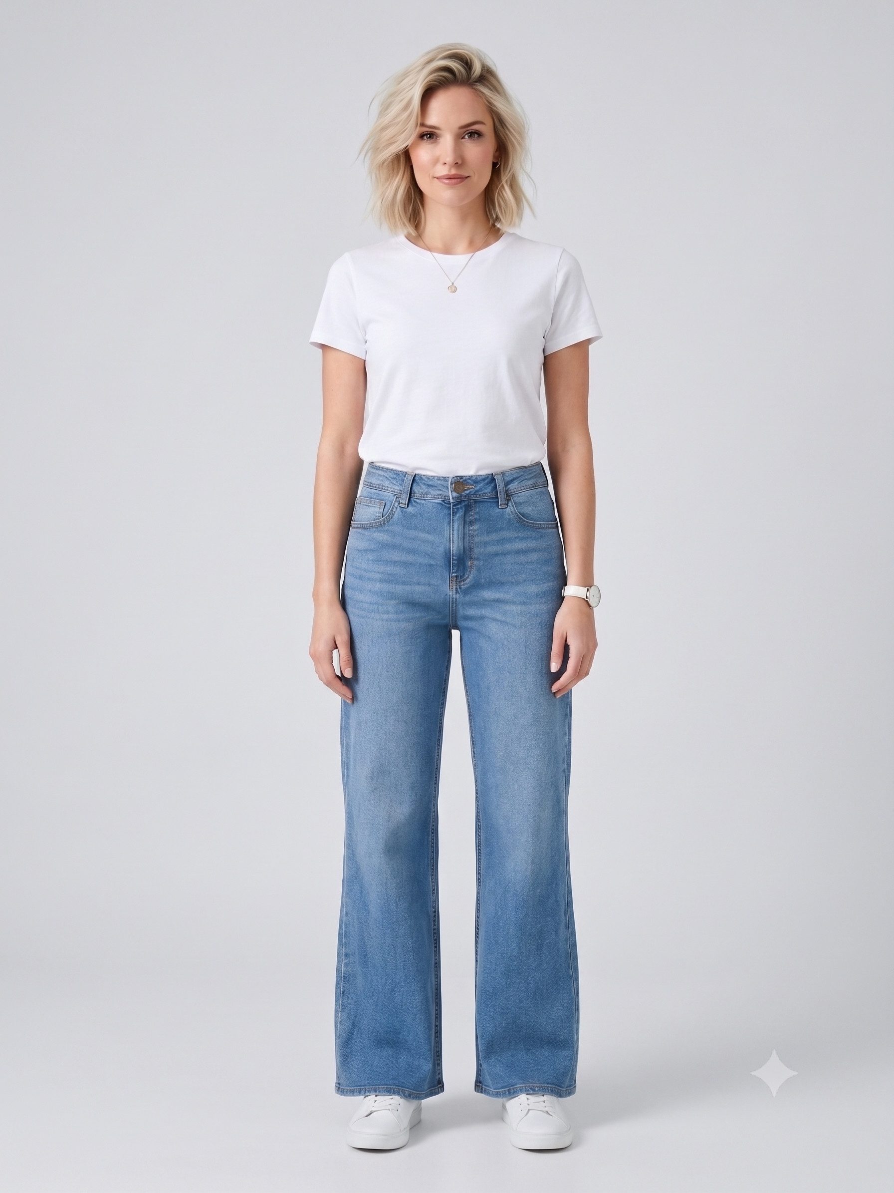 BlauerHafen Schlagjeans Damen Schlagjeans Stretch Baumwollmischung 5 Pocket mit Reißverschluss