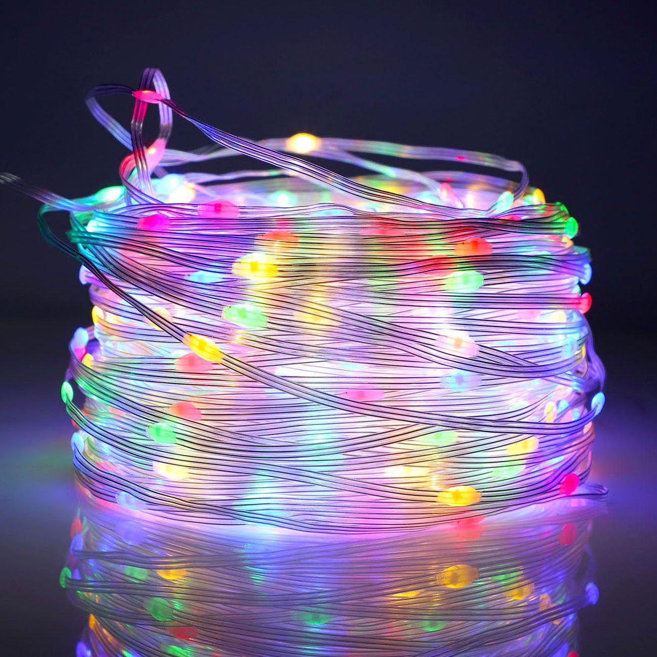 Rosnek LED-Lichterkette 20M-100M,Beleuchtung Lichterschlauch, Party Garten weihnachten Deko Bunt