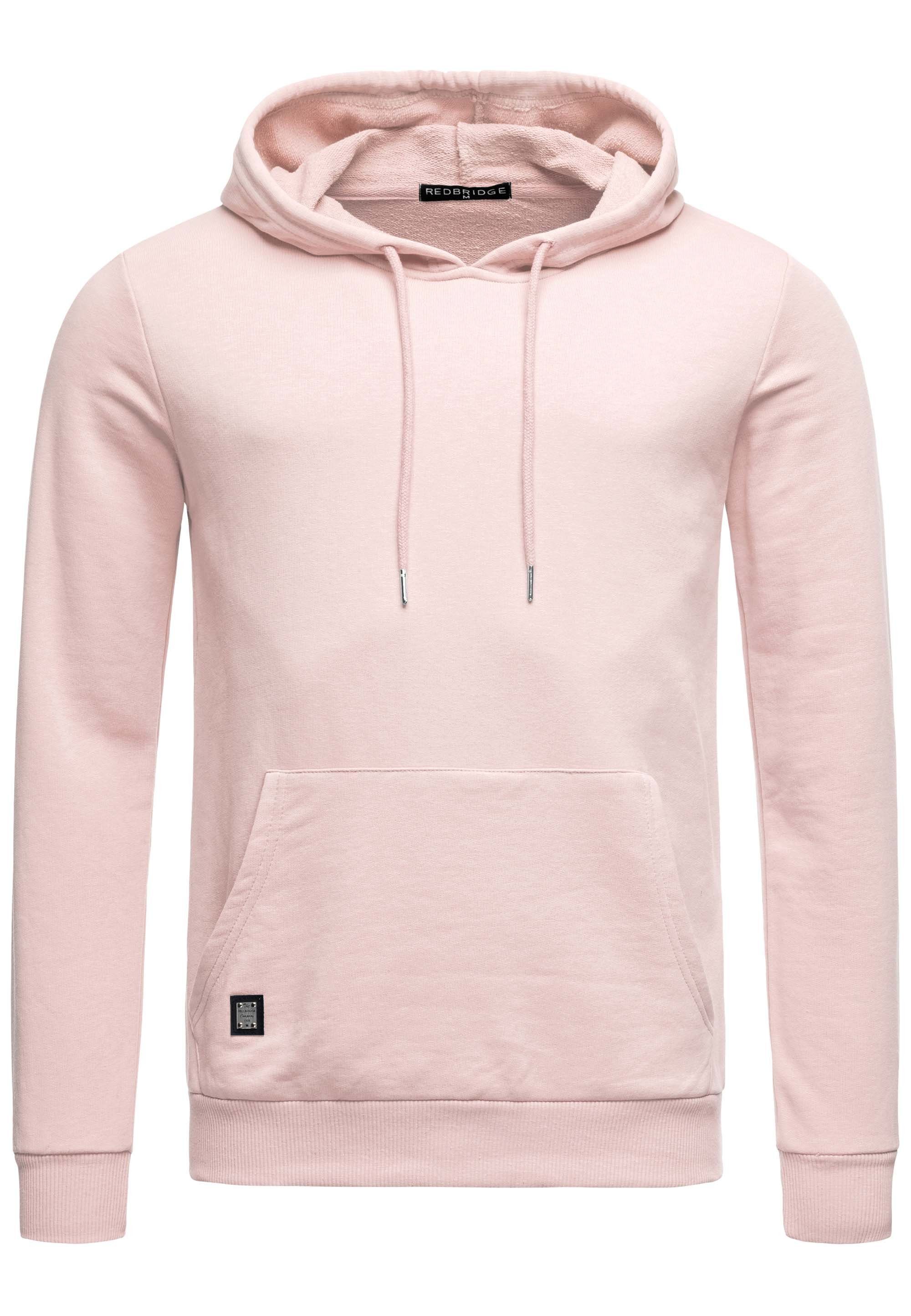 Kapuzensweatshirt RedBridge Premium Qualität Kängurutasche mit Hoodie Pink