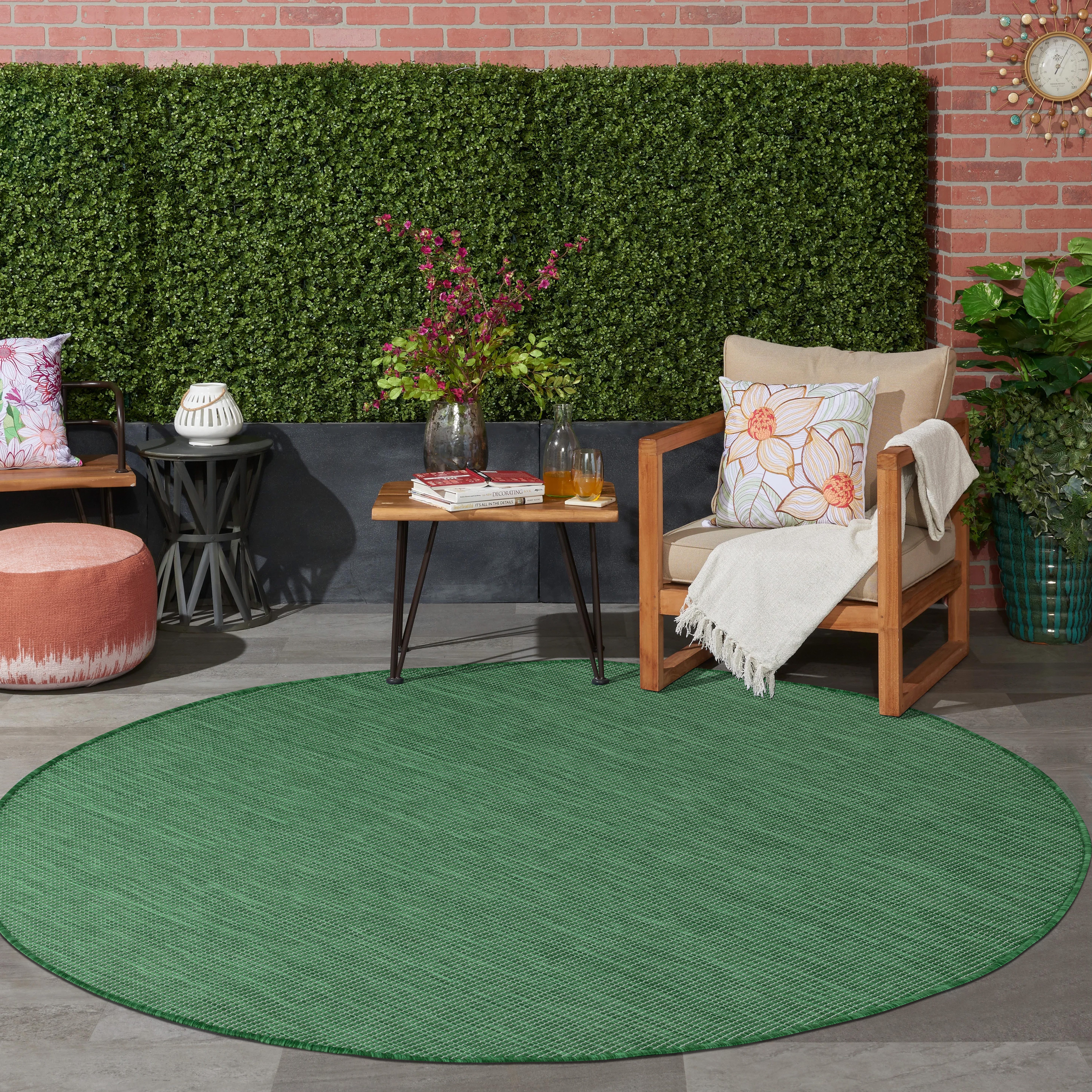 Jimri Outdoorteppich Key West, Rund, Outdoor Teppich Balkonteppich Terassenteppich