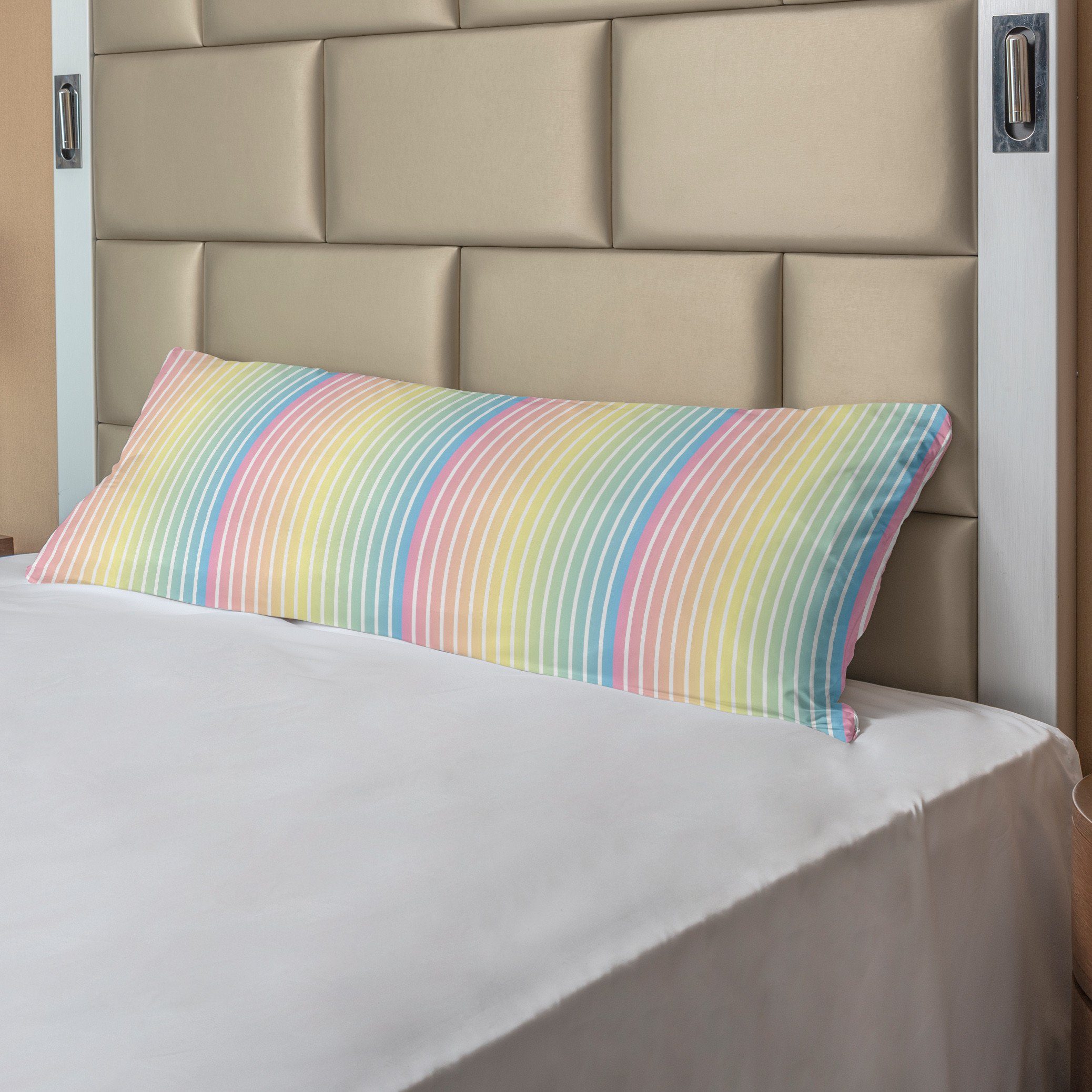 Seitenschläferkissenbezug Deko-Akzent Langer Nadelstreifen Abakuhaus, Blended Pastellfarben weichen Kissenbezug
