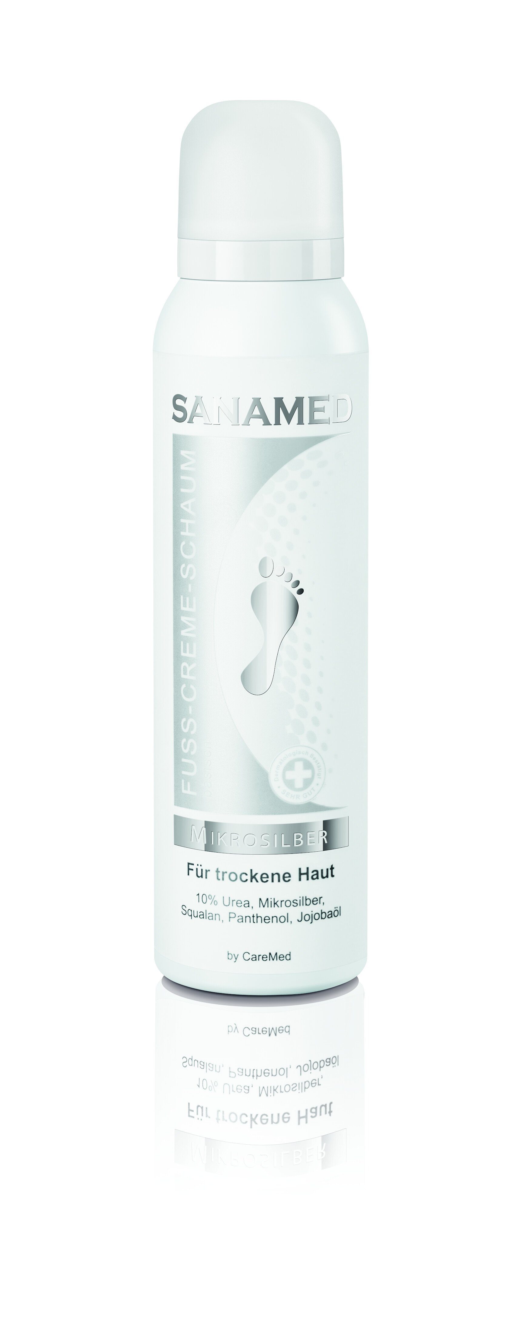 Sanamed Fußschaum Sanamed Fuß-Creme-Schaum "Mikrosilber" 150ml 3er Pack