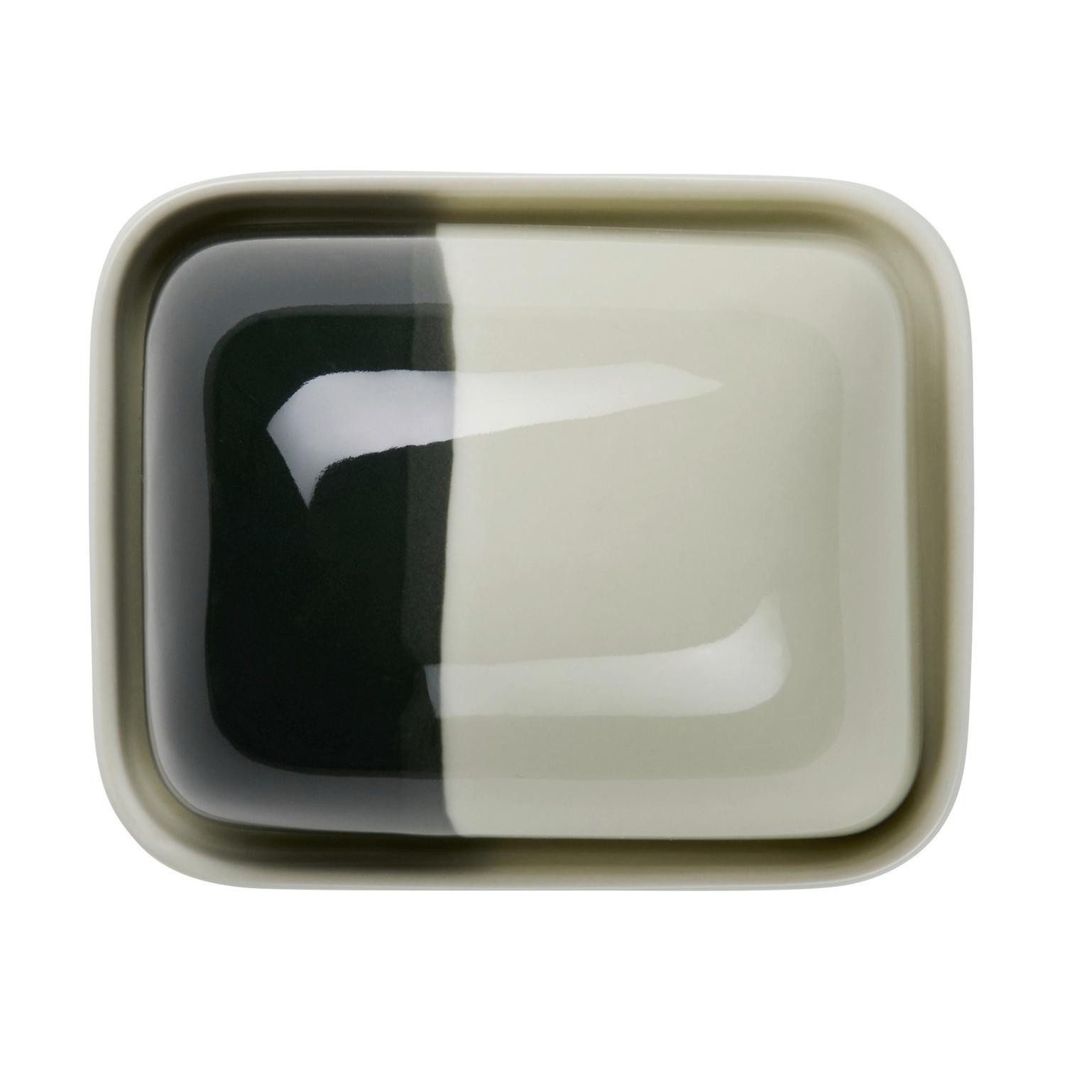 ASA SELECTION Butterdose Butterdose JOY, 11,5 x 9,5 cm, Grau, Schwarz, Porzellan, (1-tlg), Porzellan