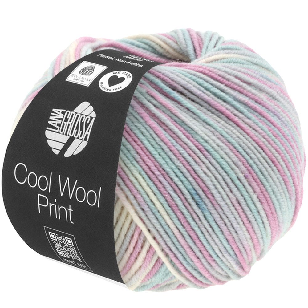 LANA GROSSA COOL WOOL PRINT Häkelwolle, 160 m (pflegeleichtes Strickgarn aus extrafeiner Merinowolle), 50 g