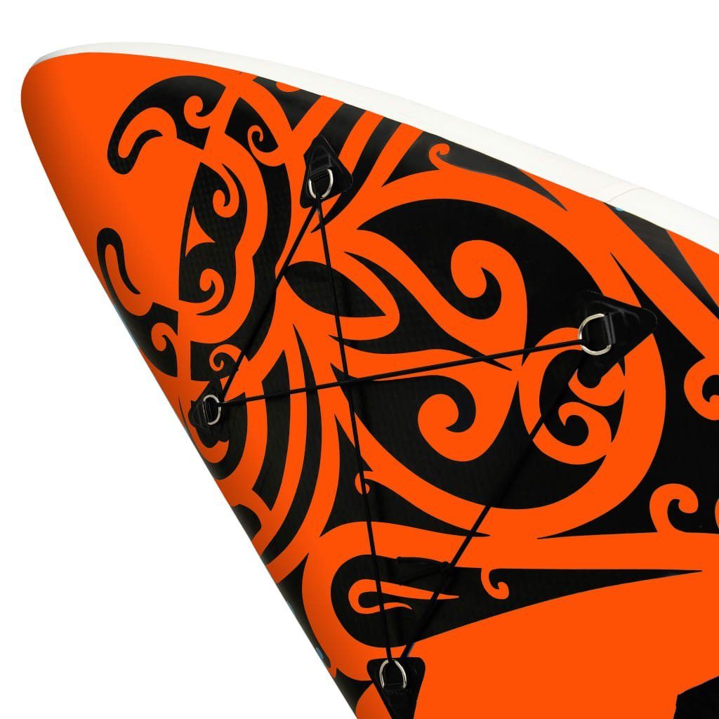 DOTMALL vidaXL Schlauchboot Aufblasbares Stand Orange Board cm Set Up Paddle 305x76x15