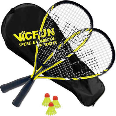 VICFUN Badmintonschläger Speed Badminton Junior 100 gelb/schwarz