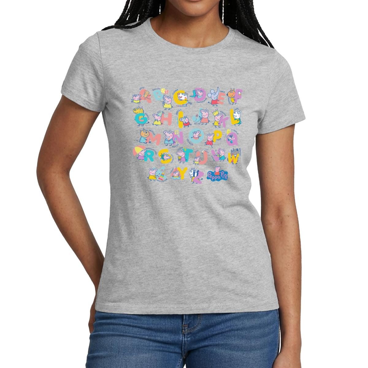 Spreadshirt T-Shirt Peppa Pig Design Alphabet Mit Peppa Frauen T-Shirt (1-t günstig online kaufen
