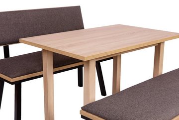 kundler home Essgruppe 'Die Elegante' Sitzbank mit Lehne, teilmassiv, Tisch Set 3-tlg.