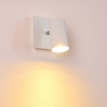 hofstein Wandleuchte »Godo« moderne Wandlampe aus Metall in Weiß, ohne Leuchtmittel, Leuchte mit verstellbaren Strahler, 1xGU10