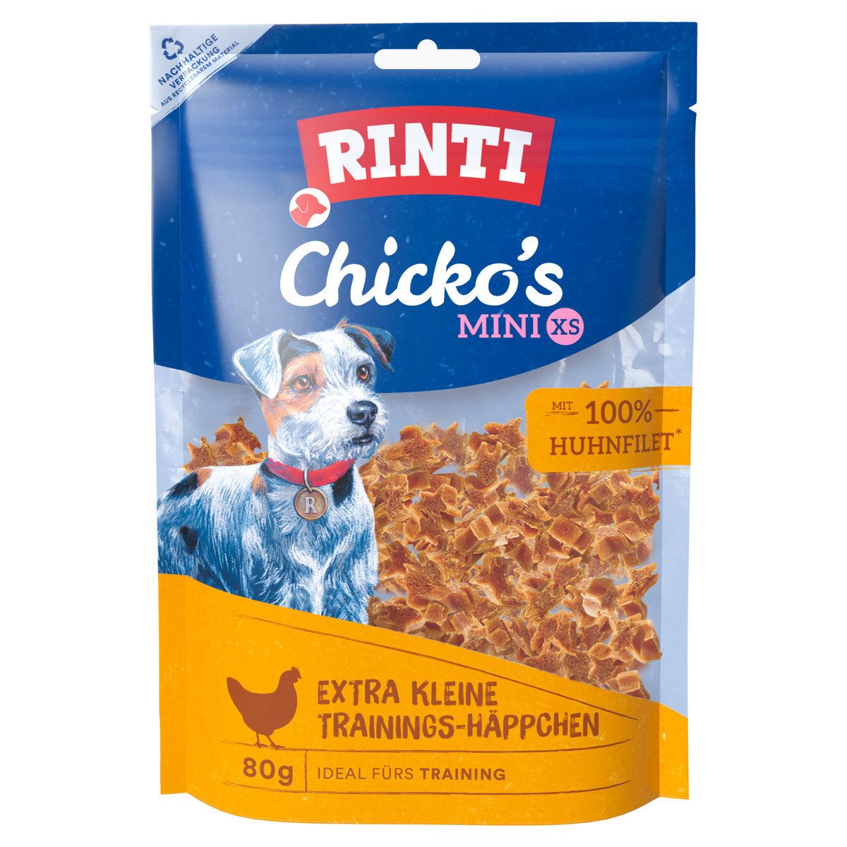 Rinti Chicko Mini XS Huhn-Filet 80 g - 12 Stück, Snack für: Hund