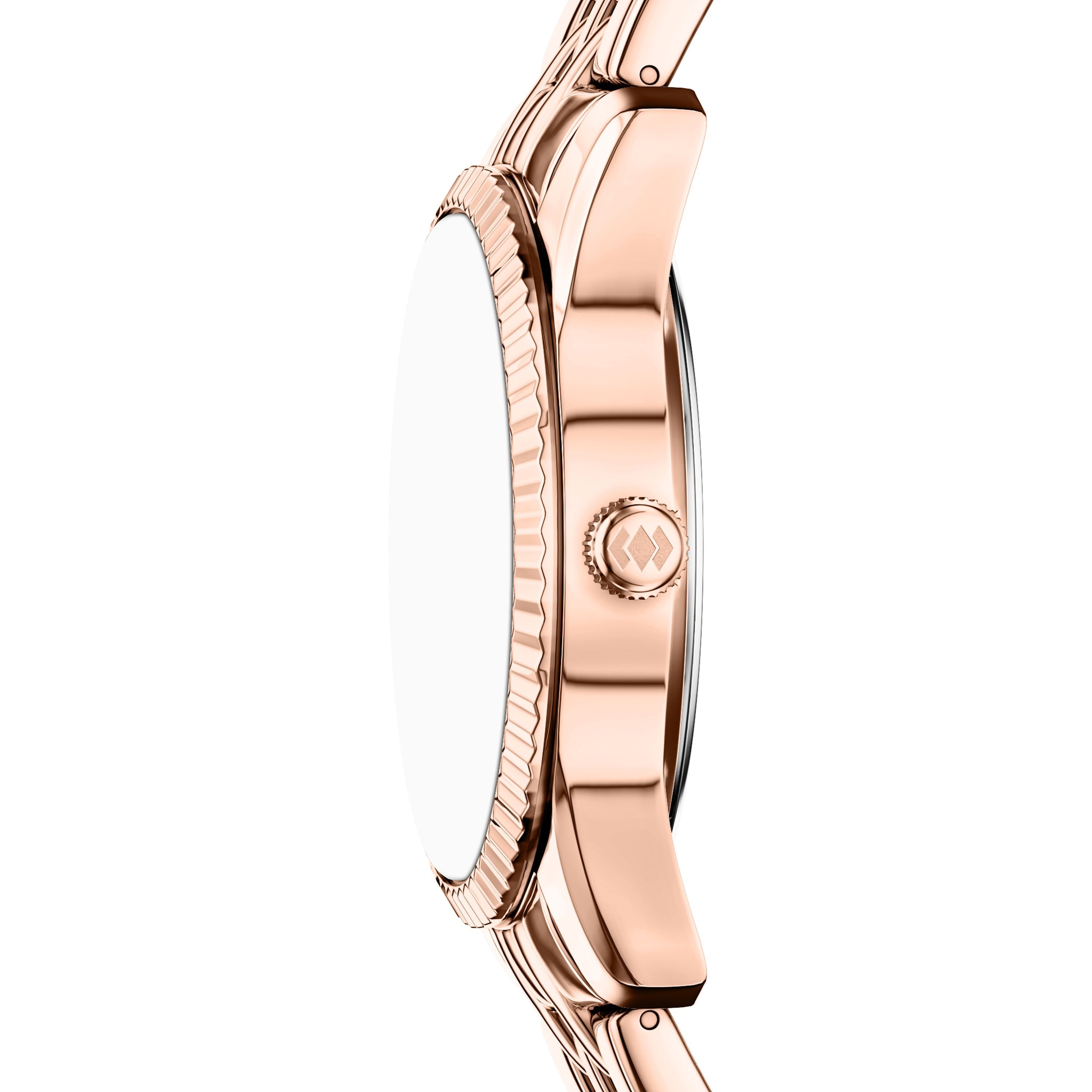 Fossil Quarzuhr Scarlette ES5459, Armbanduhr, Damenuhr, Edelstahlarmband, analog, Tag, Wochentag
