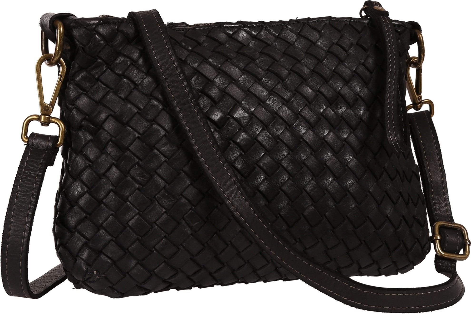 Toscanto Umhängetasche Toscanto Damen Umhängetasche Leder (Umhängetasche), Damen Leder Umhängetasche, schwarz ca. 27cm