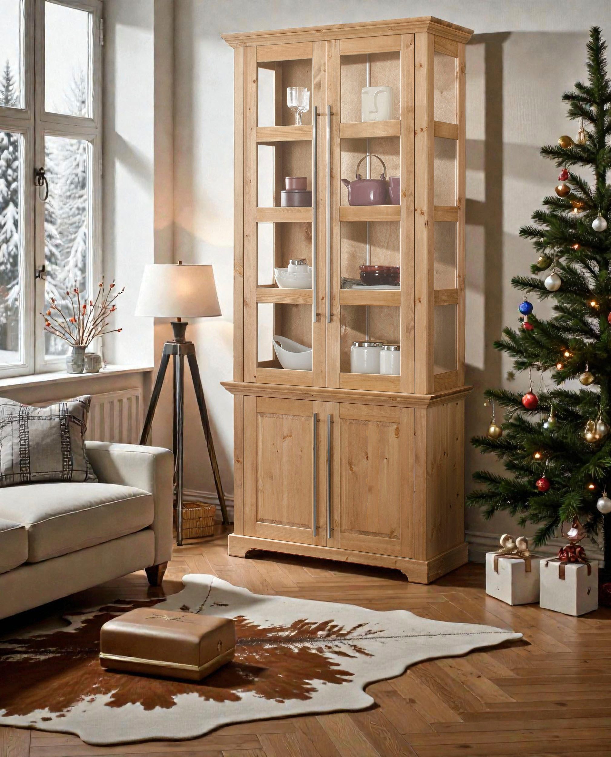 Home affaire Vitrine Meliss aus massiver Kiefer, FSC® zertifiziert, Breite 94 cm