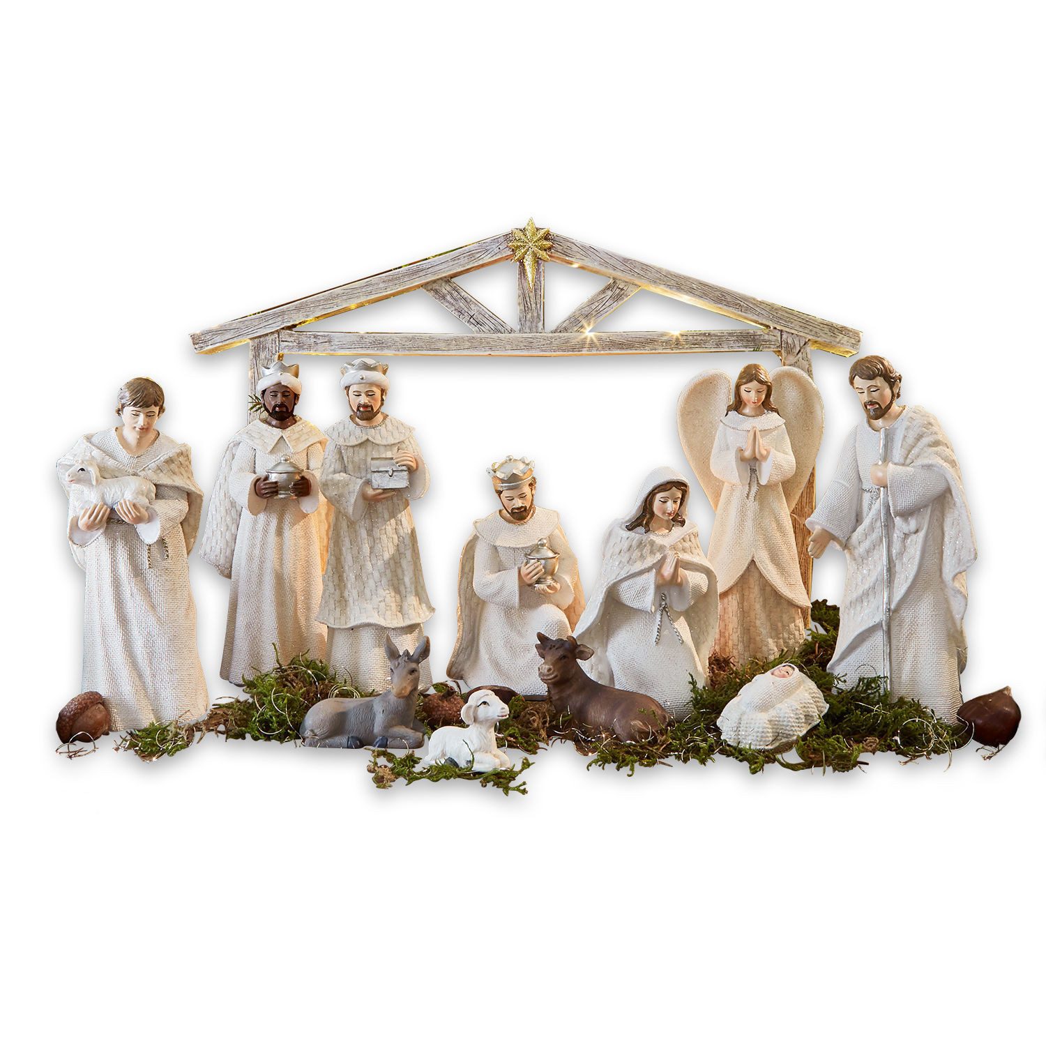 Mirabeau Krippe Krippenfiguren 12er Set Santo creme