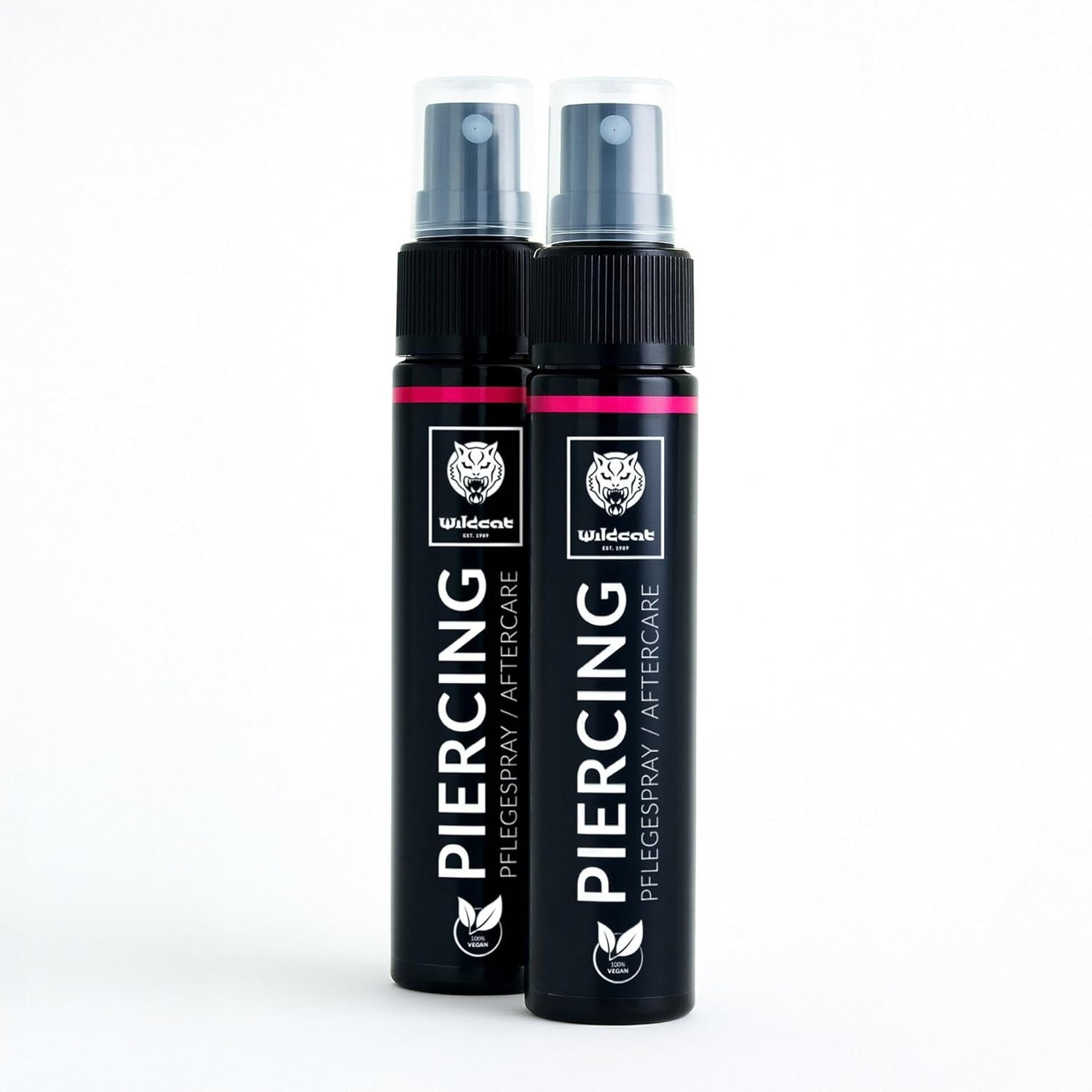 Wildcat Gesichts- und Körperspray Piercingspray 2x50 ml – Aftercare & Reinigung für frische Piercings, mit Aloe Vera & Meersalz, alkoholfrei, vegan - Made In Germany