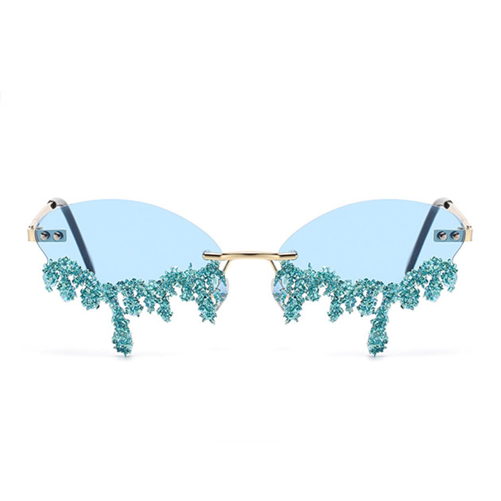 Blusmart Sonnenbrille Sonnenbrille In Engelstränenform, UV-Schutz, Lässige Sonnenbrille sky blue