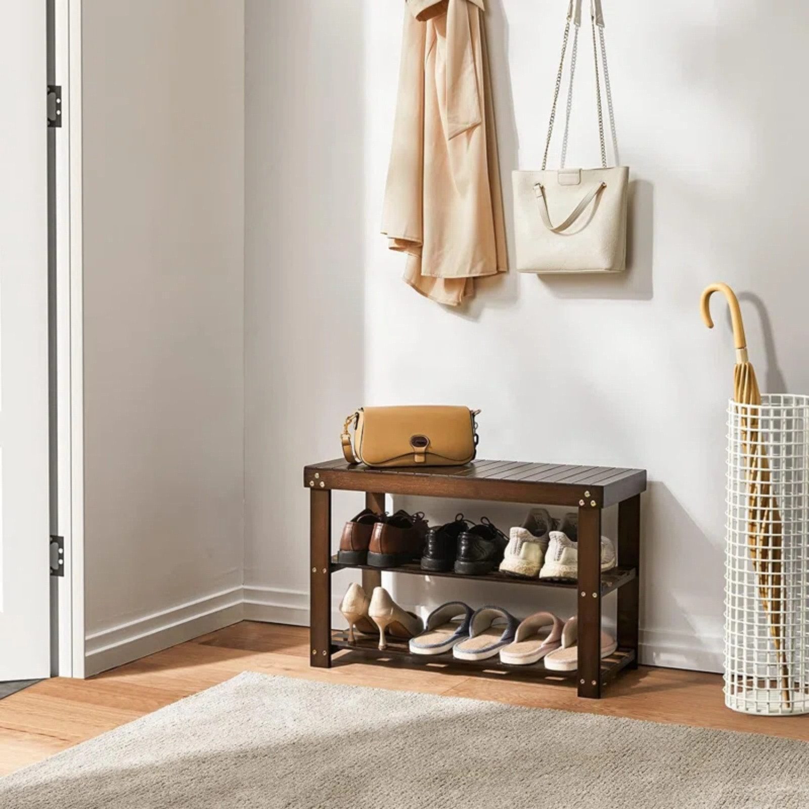 Totnz Schuhbank Bambus – 3-stufiges Schuhregal günstig online kaufen
