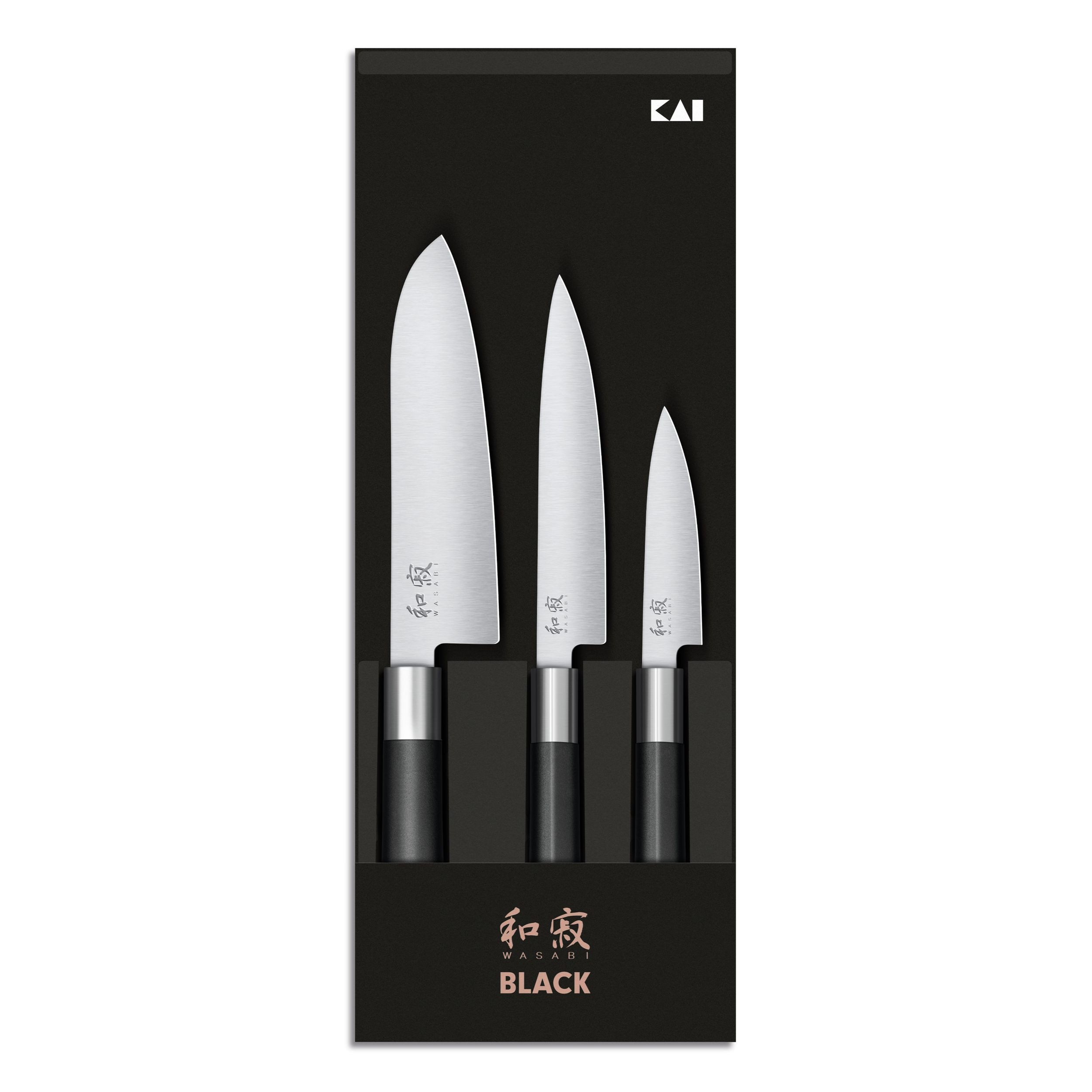 KAI Messer-Set Wasabi Black Messerset 67S-310 (Spar-Set, 3-tlg)