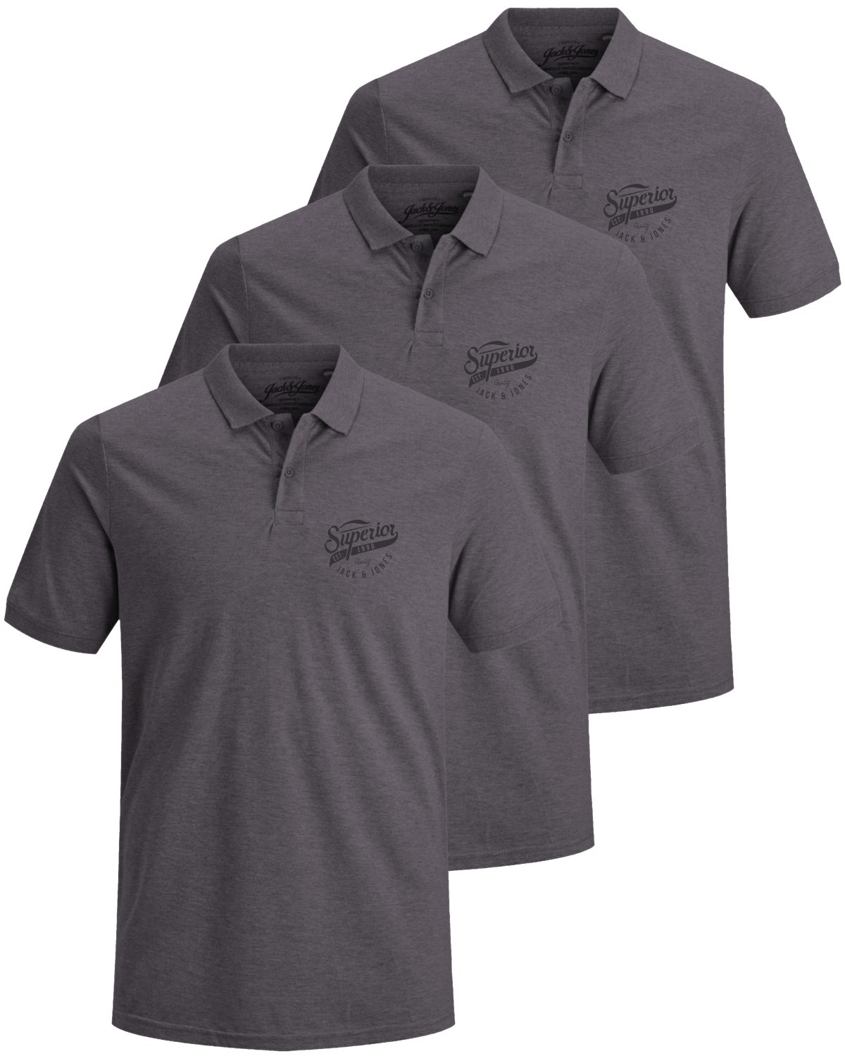 Jack & Jones Poloshirt (Spar-Set, 3er-Pack) mit besticktem Logo