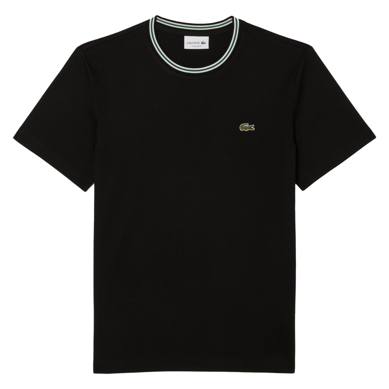 Lacoste Kurzarmshirt T-Shirt mit Logostreifen mit Krokodil-Patch auf der li günstig online kaufen