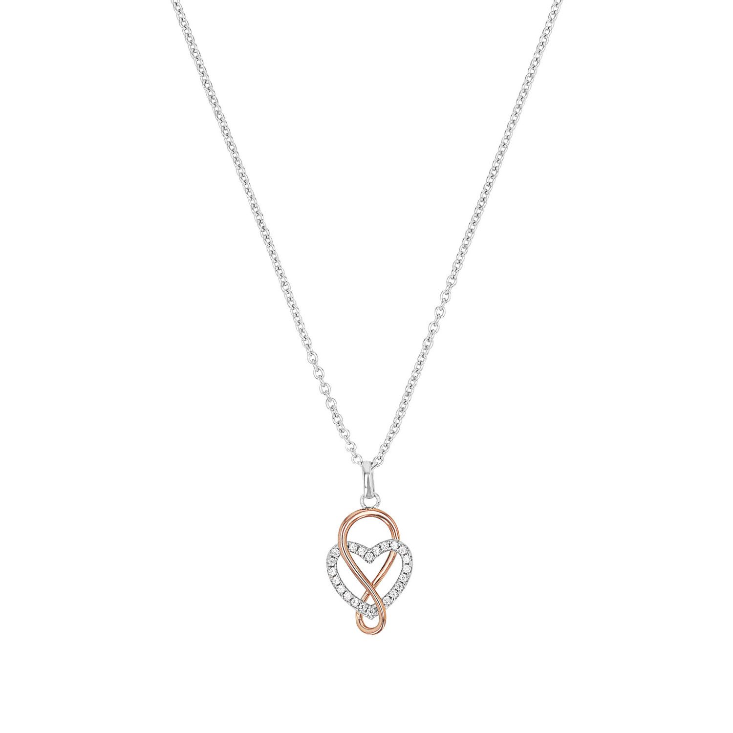 TOM TAILOR Kette mit Anhänger Schmuck Geschenk Silber 925 Herz Infinity Unendlichkeitsschleife, mit Zirkonia (synth)