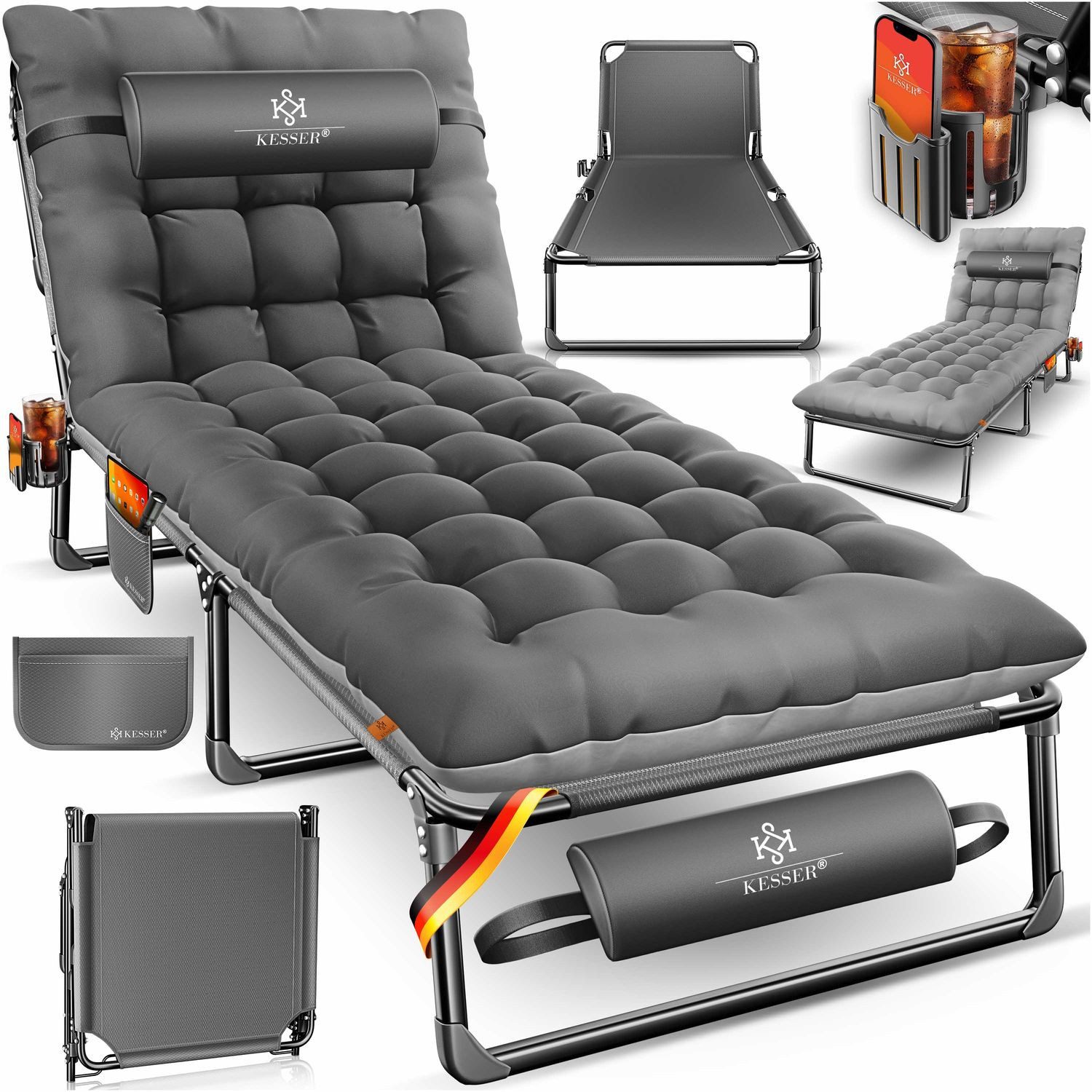 KESSER Campingliege Campingbett Campingliege Angelliege Karpfenliege klappb günstig online kaufen