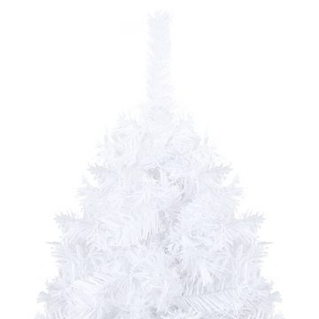 vidaXL Künstlicher Weihnachtsbaum Künstlicher Weihnachtsbaum mit LEDs Kugeln Weiß 150 cm PVC