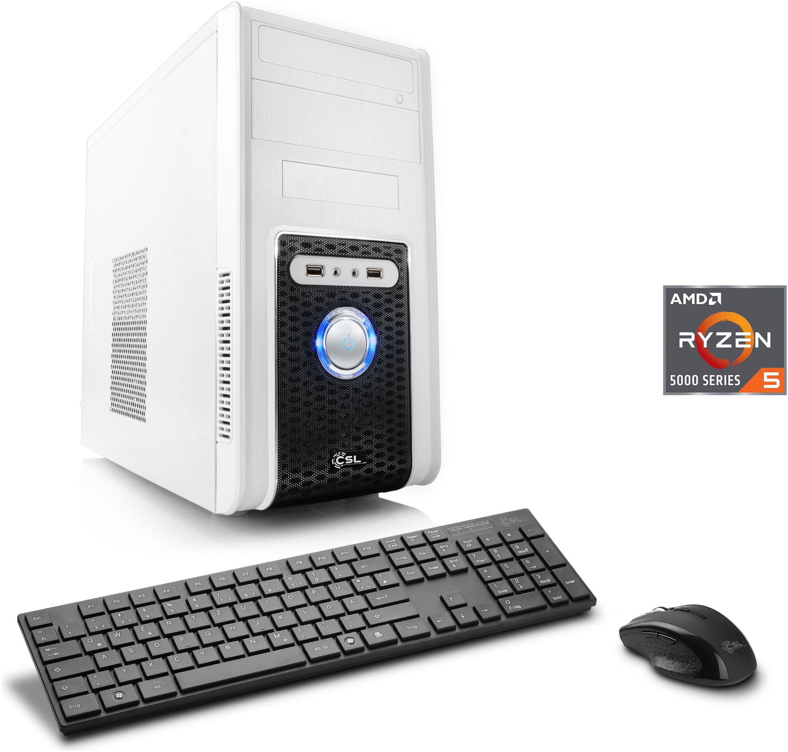 CSL Sprint V28881 PC (AMD Ryzen 5 5600G, Radeon Graphics, 8 GB RAM, 500 GB SSD, Luftkühlung)