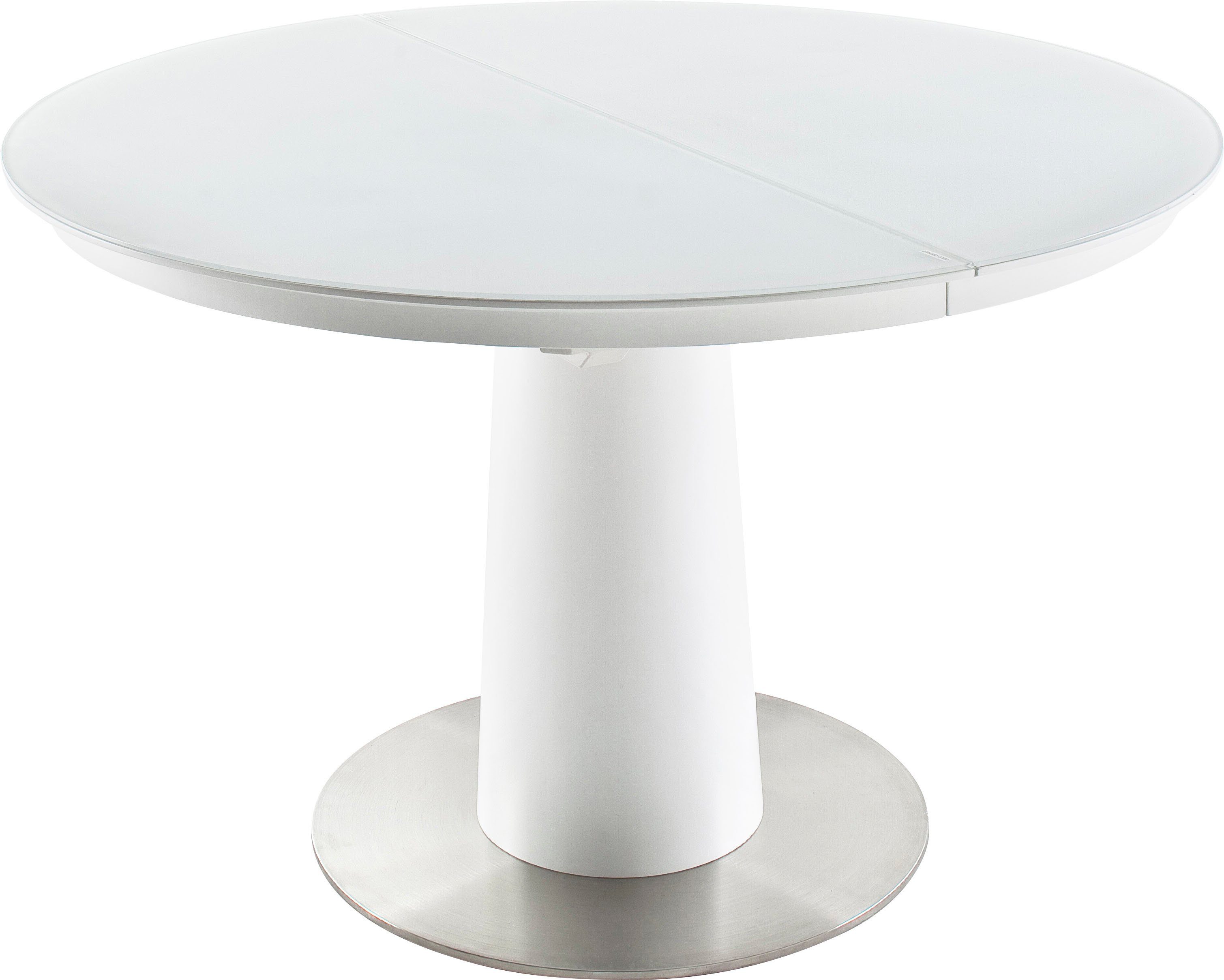 MCA furniture Esstisch »Waris«, Esstisch Rund mit Synchronsauszug, Weiß  matt mit Sicherheitsglas online kaufen | OTTO