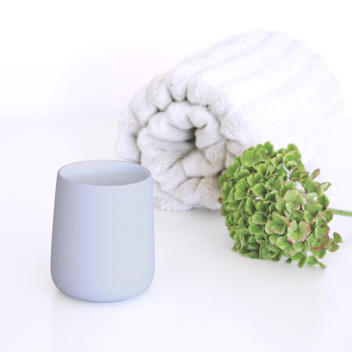 Zone Denmark Zahnputzbecher ZONE Zahnbürstenbecher NOVA Soft-Grey, Keramik mit Soft-Touch, (Stück)