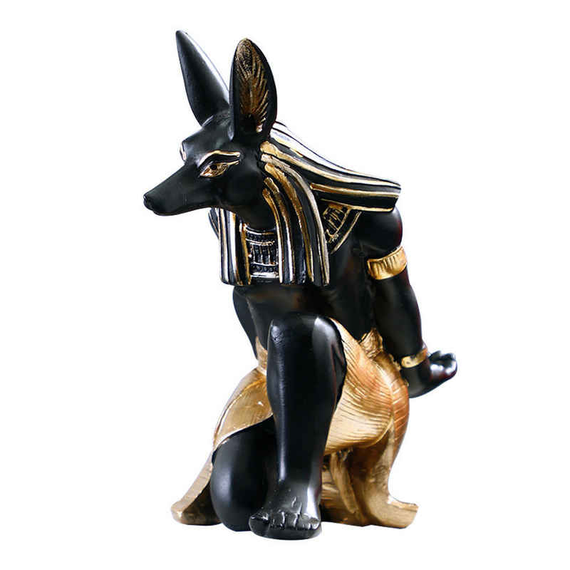 CoolBlauza Tierfigur Statue Ornament, Weinregal aus Harz, Weinschrank Dekoration (1 St., Sammlerskulptur für Weinliebhaber), Ägyptischer Anubis Hund, Beste Katze