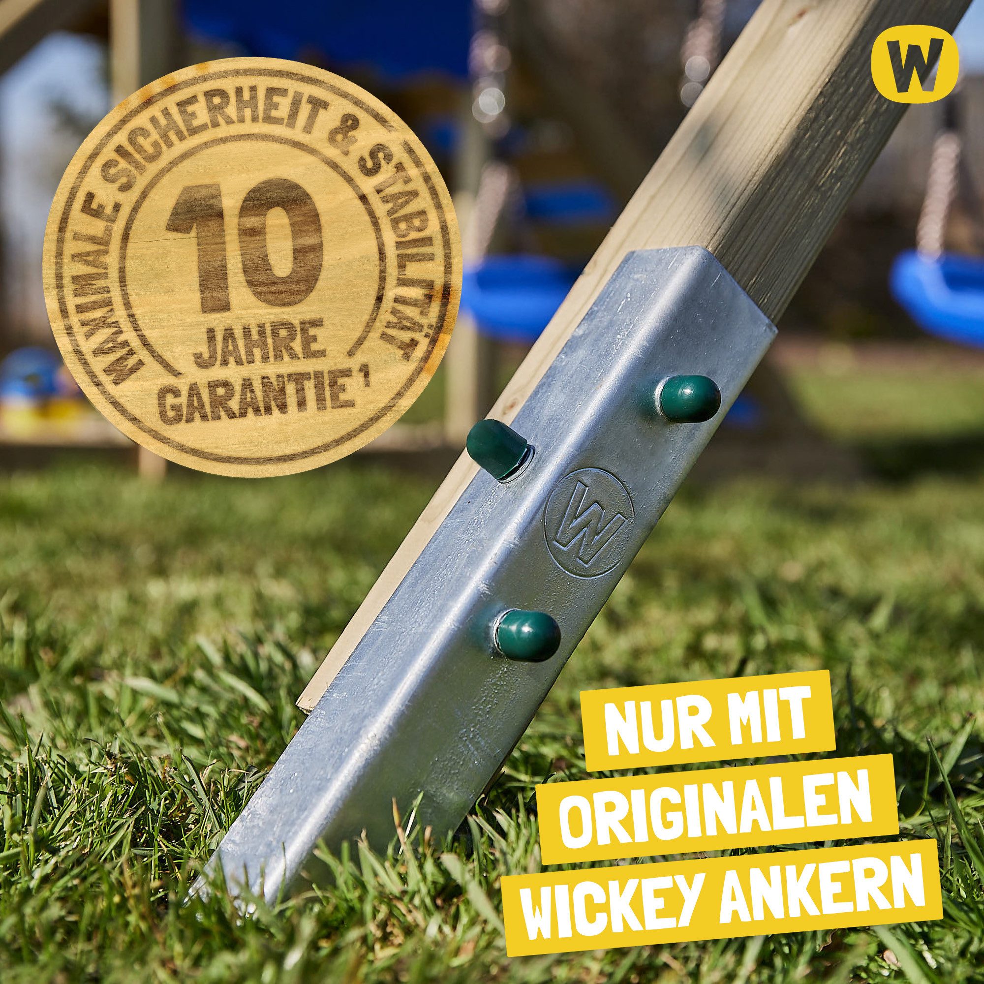Wickey Klettergerüst MyFirst Playground 2: Kleinkinder - Spielturm mit Rutsche & Tunnel, (Spielspaß für kleine Entdecker mit 10 jähriger Garantie', Ideal für kleine Gärten - Kesseldruckimprägniertes Massivholz), Speziell für Kleinkinder mit niedriger Höhe