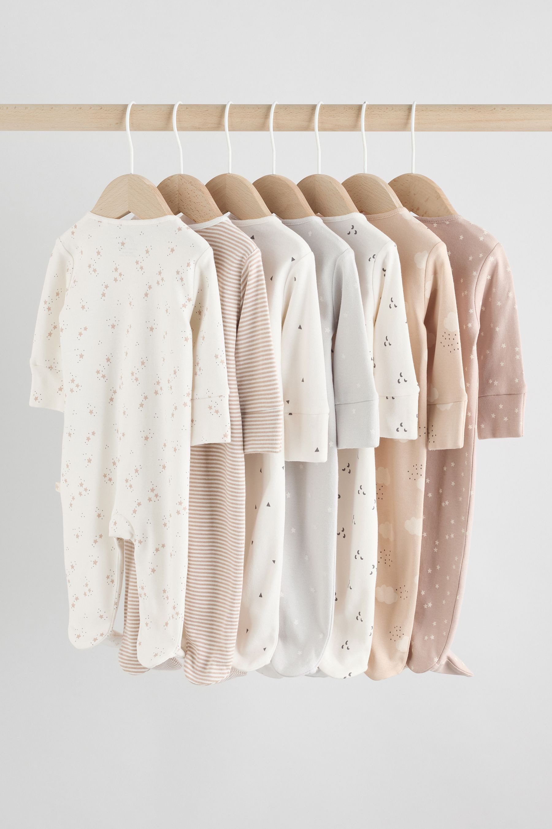 Next Schlafoverall 4er-Pack Babystrampler Zwei-Wege-Reißverschluss (7-tlg)